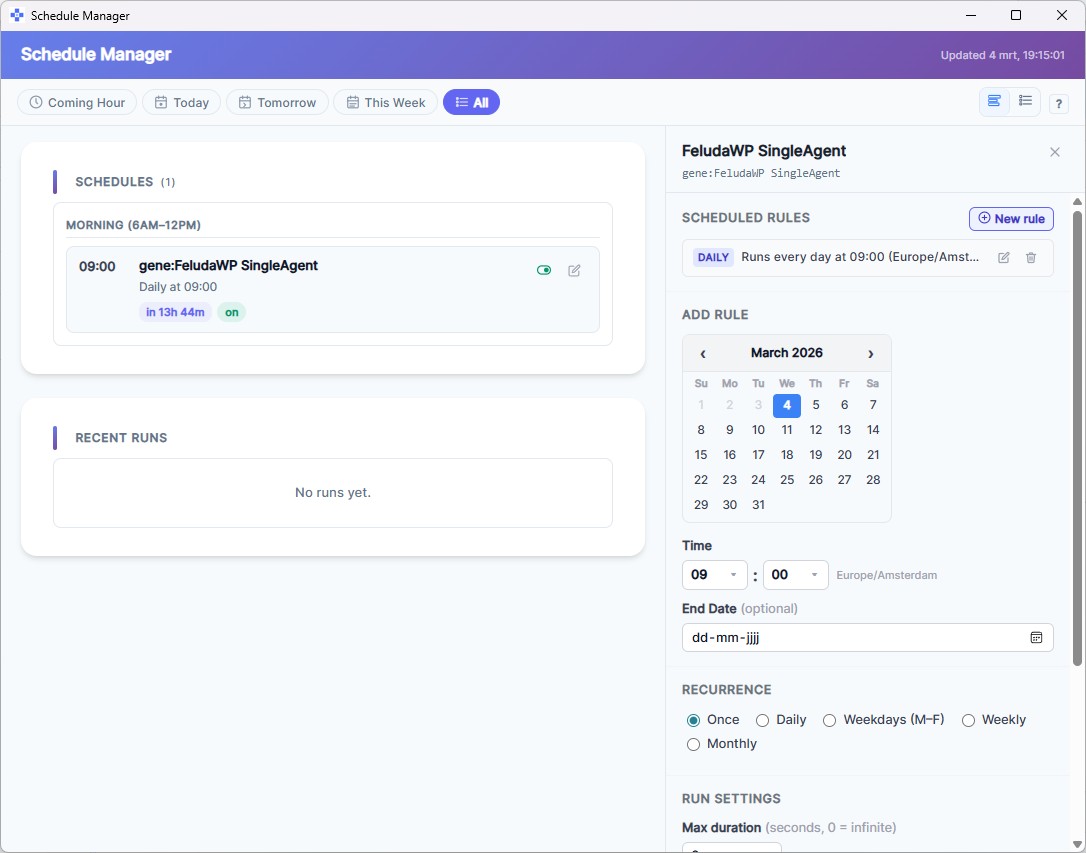 Feluda flow scheduler — automate local LLM workflows