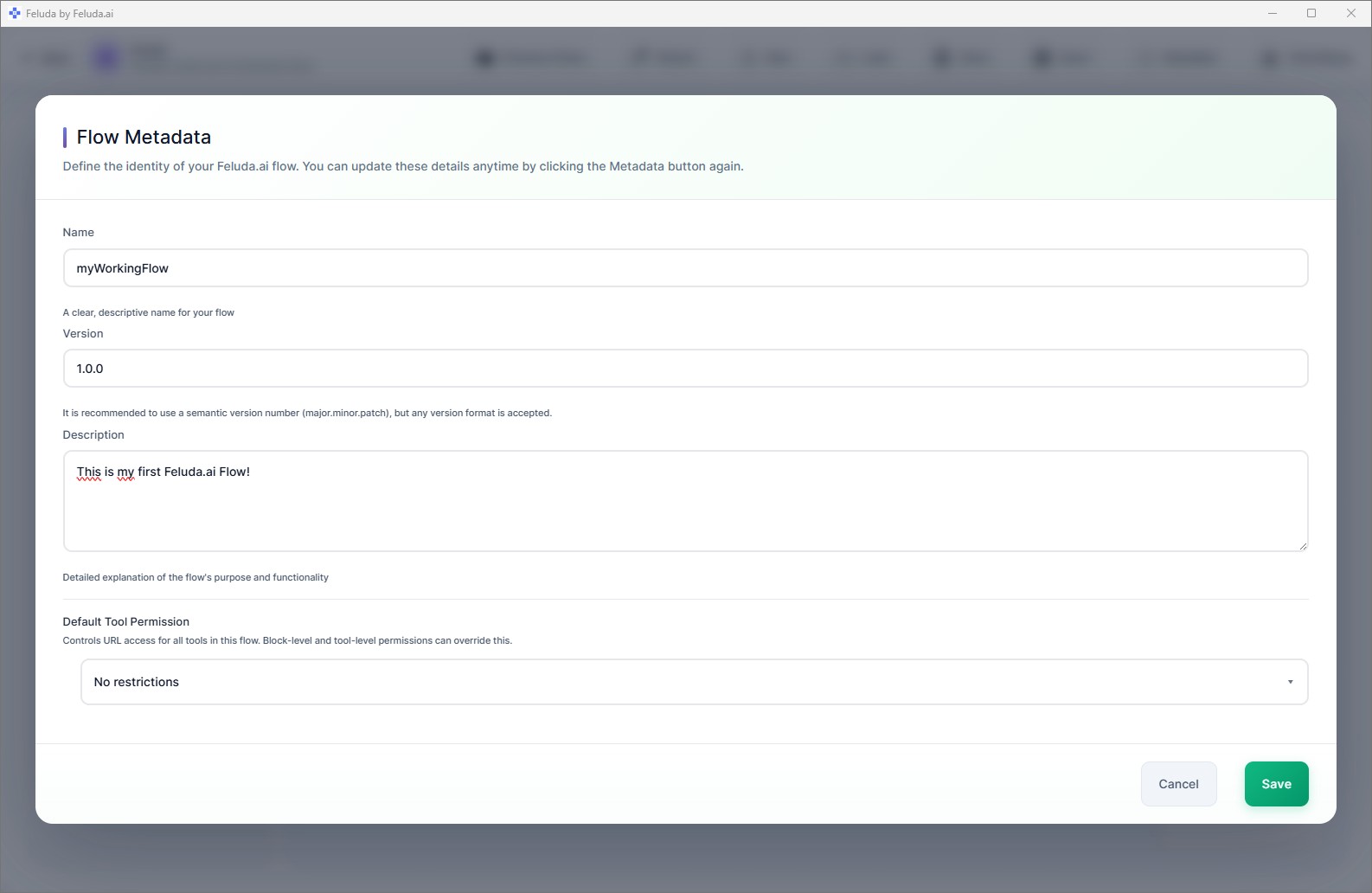 Feluda Studio — saving flows