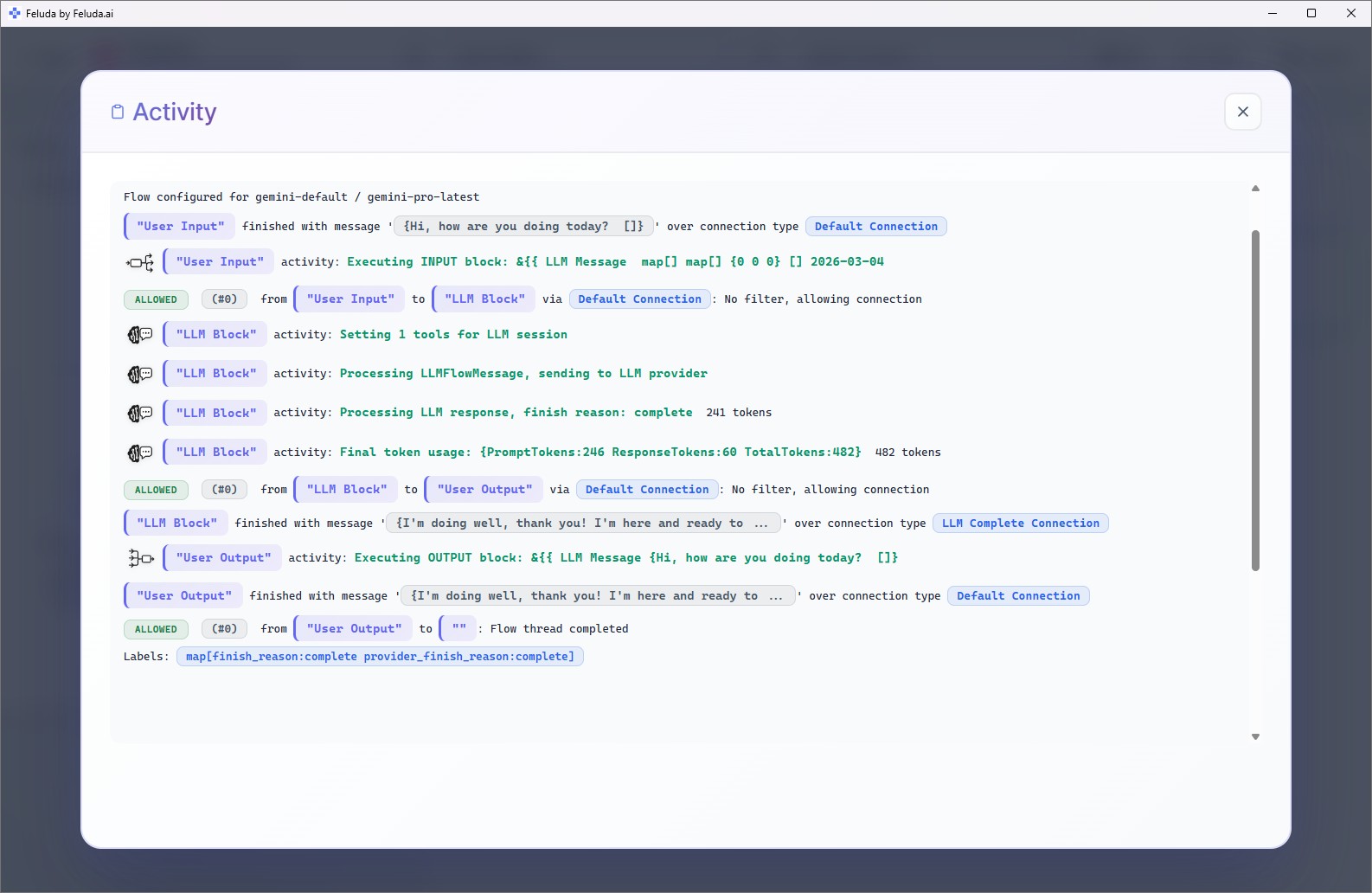 Feluda Workbench — debug and test local AI flows
